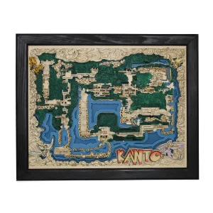 Ahşap Kanto Haritası – 3D Pokemon Efsanevi Bölge Hediyelik Tablo